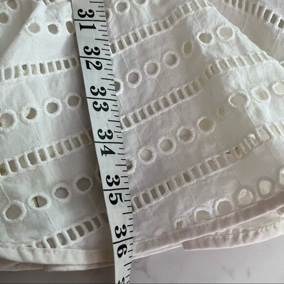 Banana Republic White Eyelet Ruffle Trim Dress Size 0  NWT - Picture 7 of 13